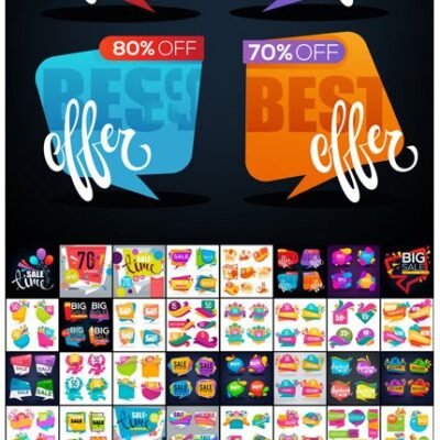 Big Sale Speech Bubbles Discount Banner And Label