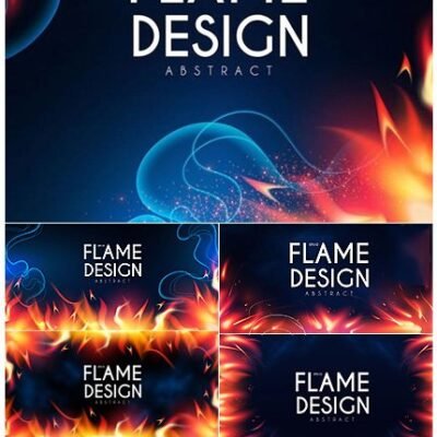 Burning Fire Abstract Vector Background Light Effect