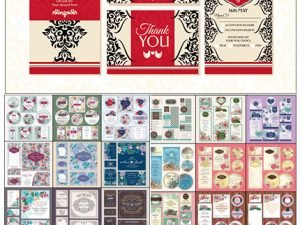 45 Calligraphic Vintage Floral Wedding Cards Collection