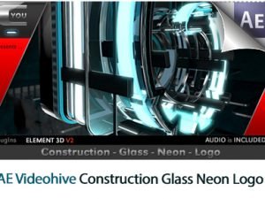 Construction Glass Neon Logo After Effects Templates