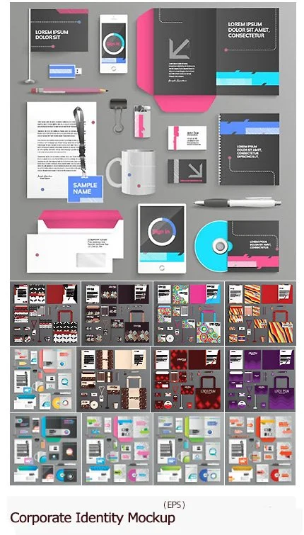 Corporate Identity Mockup Vector