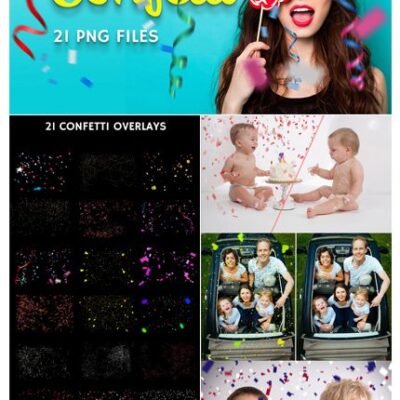 CreativeMarket 21 Confetti Photo Overlays