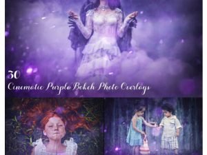 CreativeMarket 30 Cinematic Purple Bokeh Overlays