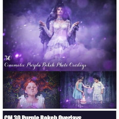 CreativeMarket 30 Cinematic Purple Bokeh Overlays