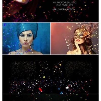 CreativeMarket 48 Confetti Photo Overlays