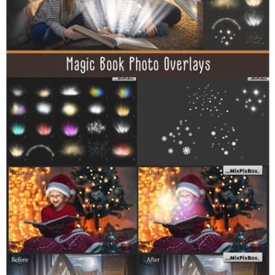 CreativeMarket Magic Book Light Photo Overlays