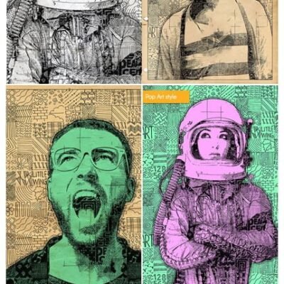 Doodle Mosaic Art Photoshop Action