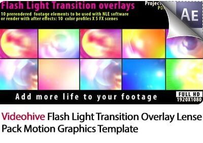 Flash Light Transition Overlay Lense Pack Motion Graphics Template