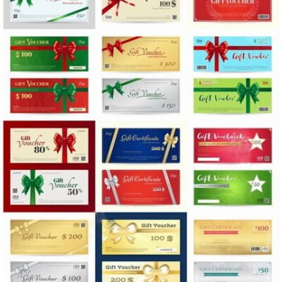 Gift Certificate Invitation Card Promotional Flyer Vector Image