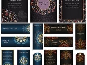 Modern Decoration Ornament Busines Card And Template Set