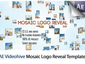 Mosaic Logo Reveal After Effects Templates