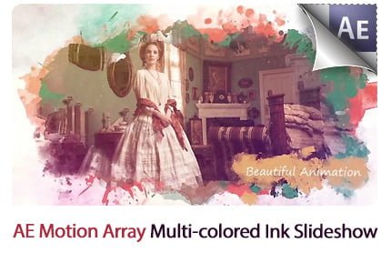 Motion Array Multi-colored Ink Slideshow After Effects Project