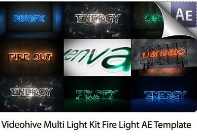 Multi Light Kit Fire Light Neon Energy Composer AE Templates