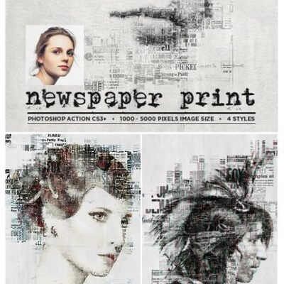 Newspaper Print Photoshop Action