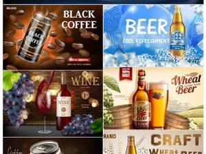 package design drink 3d glass bottle for poster or banner