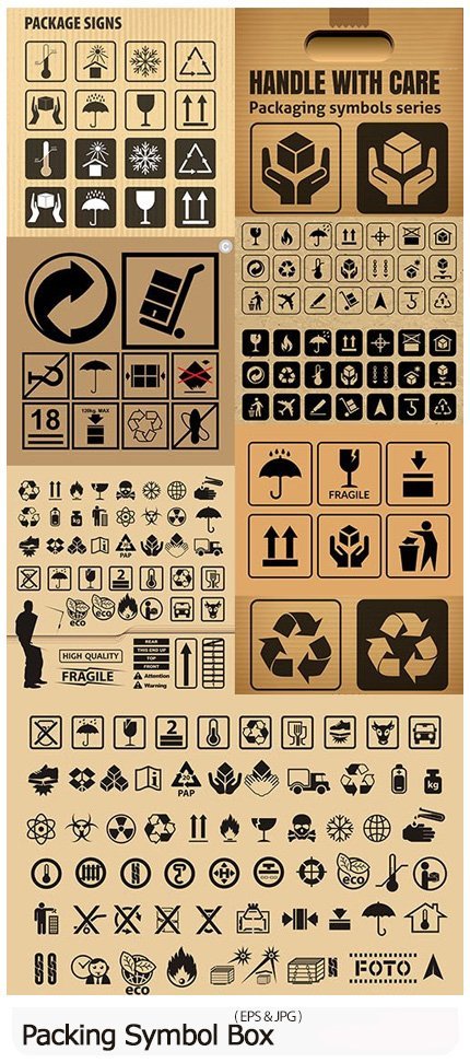 packing.symbol.and.marking.on.corrugated.cardboard.box packing symbol and marking on corrugated cardboard box
