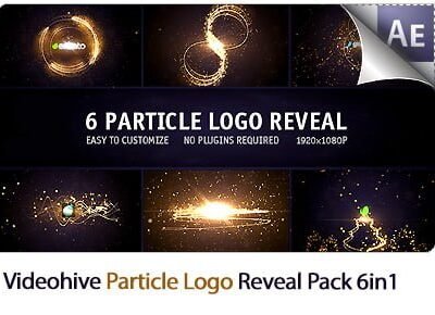 particle logo reveal pack 6in1 after effects template