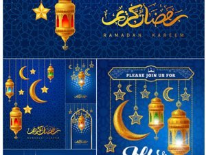 Ramadan Kareem Vector Greeting Poster Invitation Arabic Card