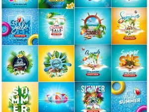 Vector Hello Summer Holiday Illustration 01