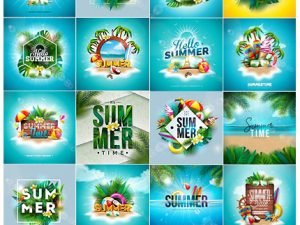 Vector Hello Summer Holiday Illustration 02