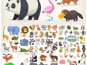 Vectors Funny Cartoon Animals 03