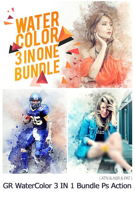 watercolor.3.in.1.bundle.photoshop.action WaterColor 3 IN 1 Bundle Photoshop Action