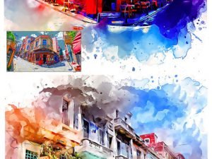 Watercolor Artist Painting Photoshop Action