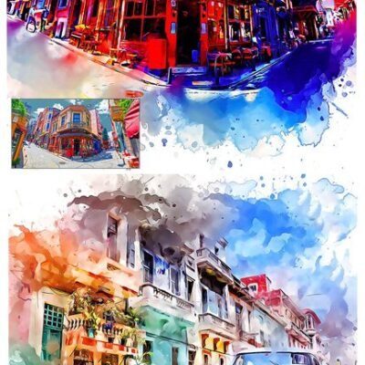 Watercolor Artist Painting Photoshop Action