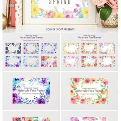 Watercolor Floral Frame