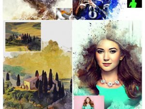 Watercolor Painting Photoshop Action Bundle