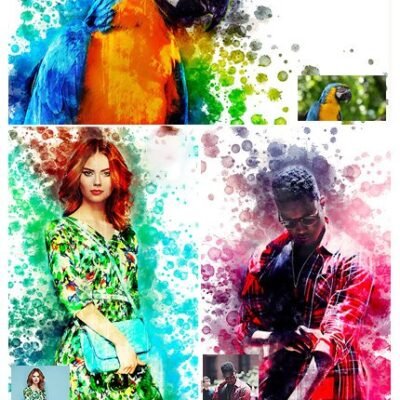 Watercolor Splatter Photoshop Action