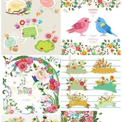 Wedding And Birthday Flower Decorative Design Invitation