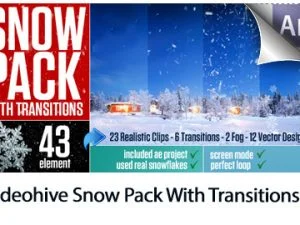 Snow Pack With Transitions Motion Graphics Template