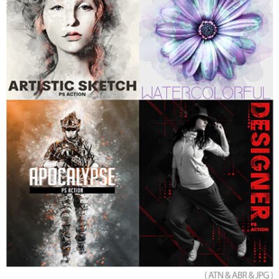 4 In One Pro Photoshop Actions V2 Bundle