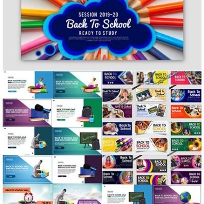 46 Back To School Banners Templates In Vector