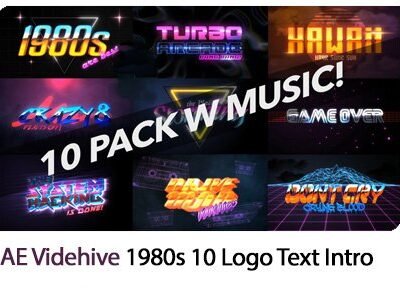 4K 1980s 10 Logo Text Intro Pack
