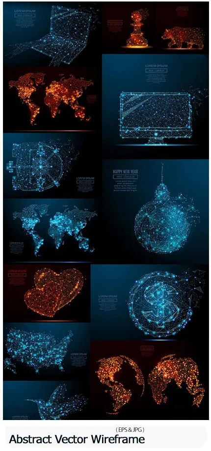 Abstract Image Vector Wireframe Concept