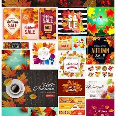 Autumn Leaves Decorative Sale Abstract Background
