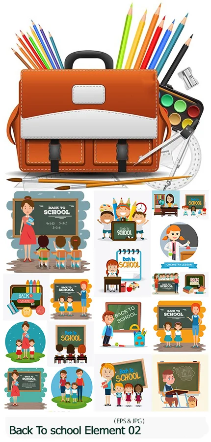 Back To school And Accessories Element Illustration 02