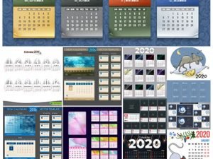 Calendar New Year Desk And Wall Design Template