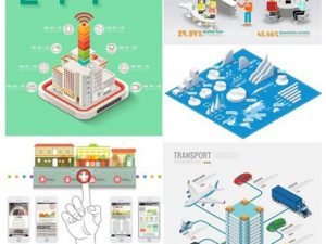 Different Flat Business Illustration