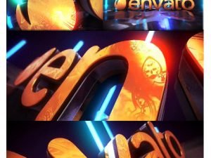 Golden Neon Logo Intro After Effects Templates