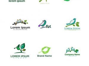 leaf.with.bird.logo.design.template