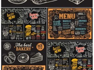 Menu Food Template For Restaurant With Doodle Hand-Drawn