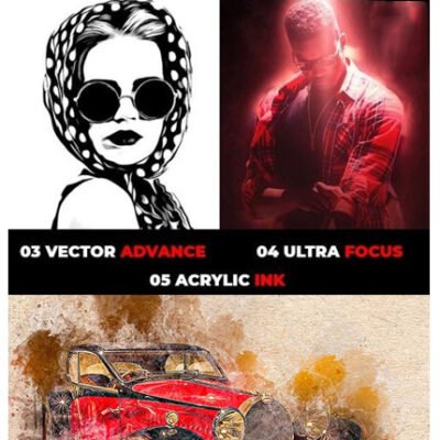 Mixed Art 5 In 1 Photoshop Action Bundle