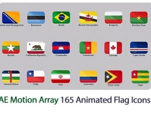 Motion Array 165 Animated Flag Icons After Effects