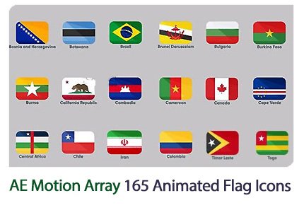 Motion Array 165 Animated Flag Icons After Effects | visualstorms