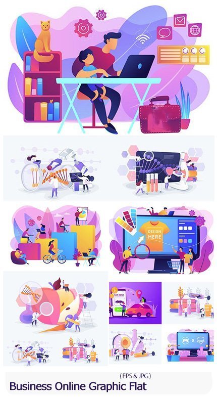 people.business.technology.online.graphic.flat people business technology online graphic flat