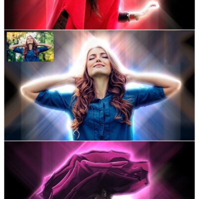 Neon light glowing Effect Photoshop Actions