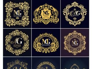 Vector Logo Templates With Decorative Frame